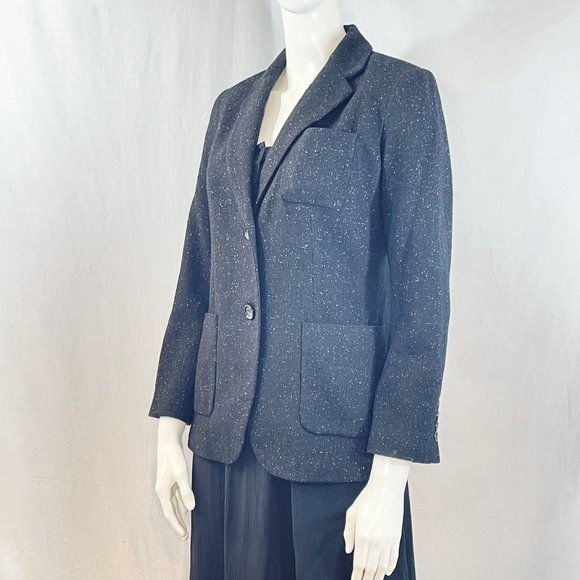 Black Wool Blend Blazer With Speckles | Talbots - Picture 9 of 9